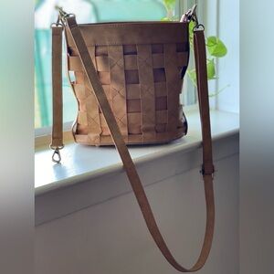 Joy Susan leather tan adjustable strap crossbody
